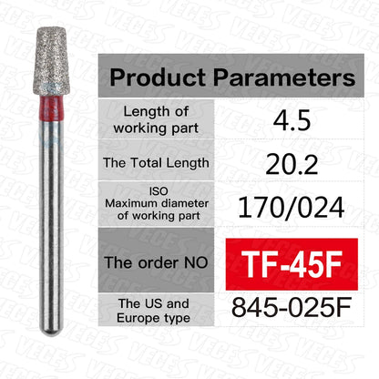 Fraises de polissage de préparation conoraire 10 Pcs/boîte