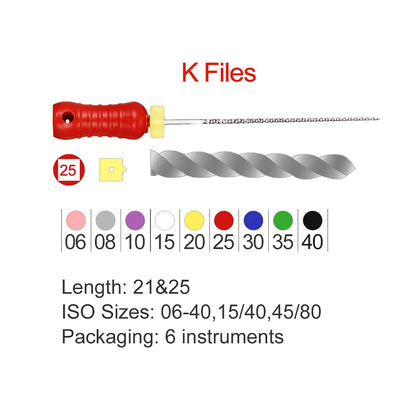 Limes endodontiques type K manuelles