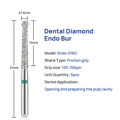 Fraises endodontiques diamantées d'ouverture et de travail de la chambre pulpaire. Tarif de gros . 50 PCS/ boîte