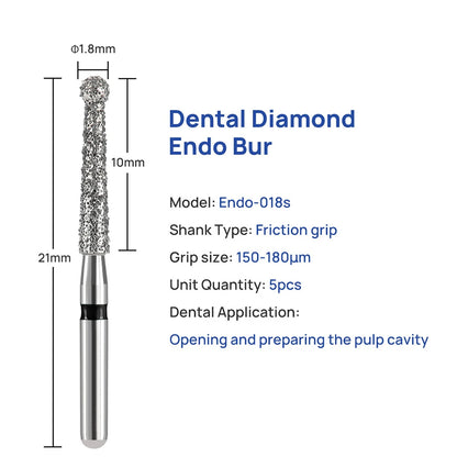 Fraises endodontiques diamantées d'ouverture et de travail de la chambre pulpaire. Tarif de gros . 50 PCS/ boîte