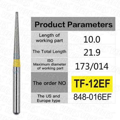 Fraises de polissage de préparation conoraire 10 Pcs/boîte