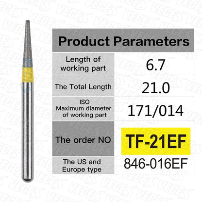 Fraises de polissage de préparation conoraire 10 Pcs/boîte