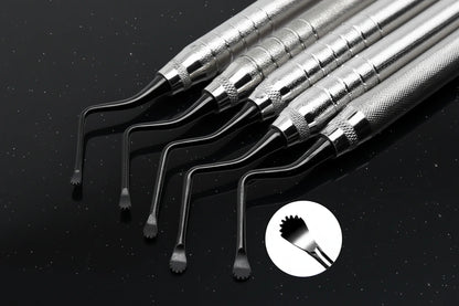 Curette chirurgical crantée double