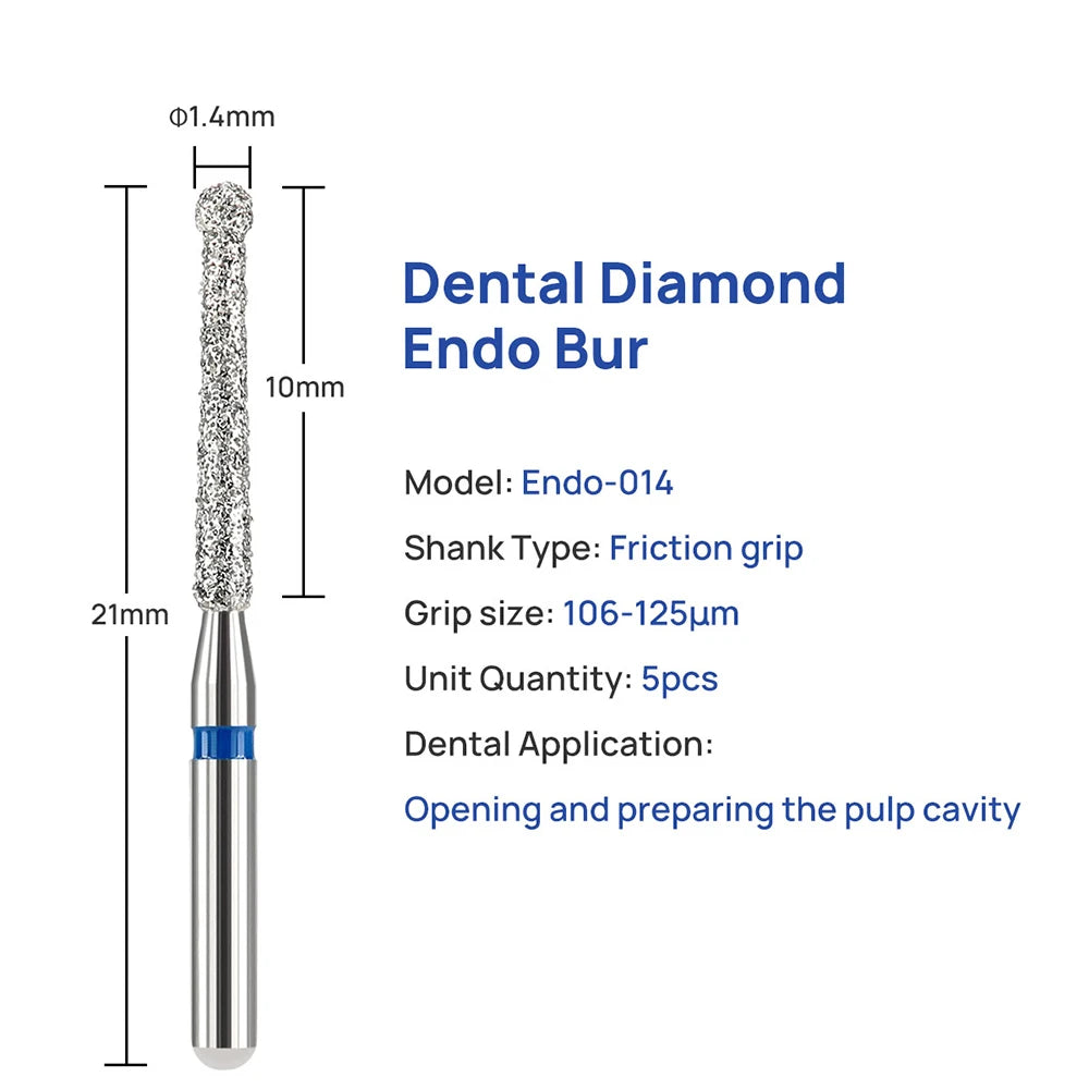 Fraises endodontiques diamantées d'ouverture et de travail de la chambre pulpaire. Tarif de gros . 50 PCS/ boîte