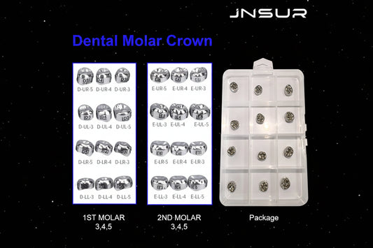 JNSUR Couronne temporaire pédiatrique 12Pcs/Boîte