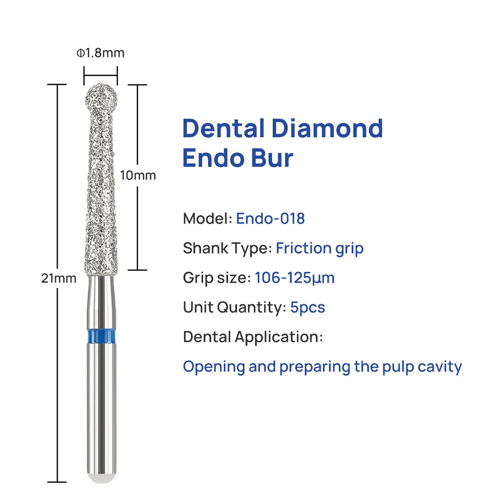 Fraises endodontiques diamantées d'ouverture et de travail de la chambre pulpaire. Tarif de gros . 50 PCS/ boîte
