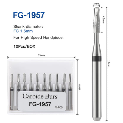 Fraises transmétal. 10 Pcs/boîte