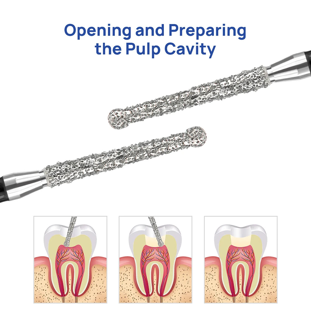 Fraises endodontiques diamantées d'ouverture et de travail de la chambre pulpaire. Tarif de gros . 50 PCS/ boîte