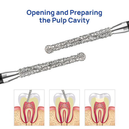 Fraises endodontiques diamantées d'ouverture et de travail de la chambre pulpaire. Tarif de gros . 50 PCS/ boîte