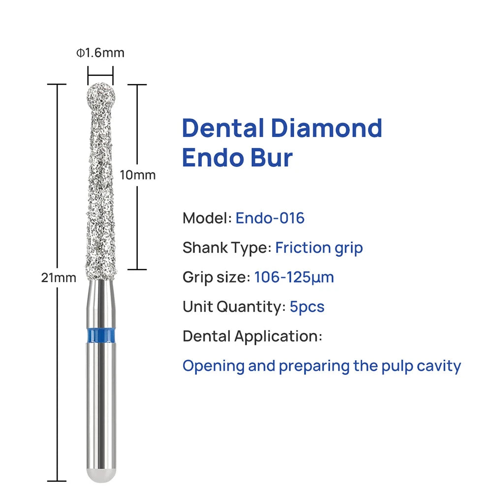 Fraises endodontiques diamantées d'ouverture et de travail de la chambre pulpaire. Tarif de gros . 50 PCS/ boîte