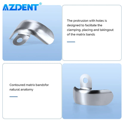 AZDENT Matrices sectorielles 3.5/4.5/5.5/6.5mm. 50 Pcs/boîte