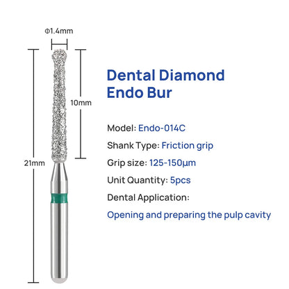 Fraises endodontiques diamantées d'ouverture et de travail de la chambre pulpaire. Tarif de gros . 50 PCS/ boîte