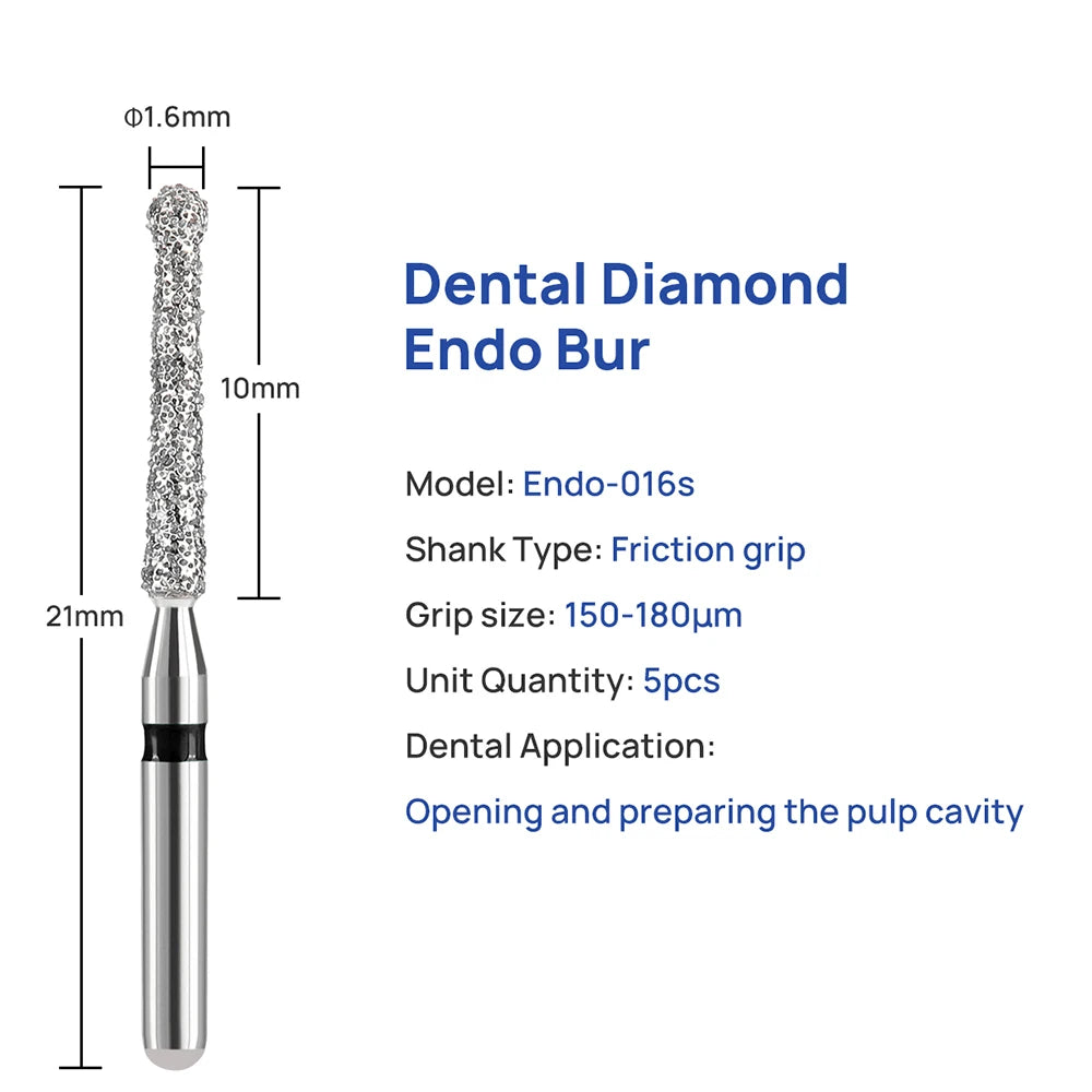 Fraises endodontiques diamantées d'ouverture et de travail de la chambre pulpaire. Tarif de gros . 50 PCS/ boîte