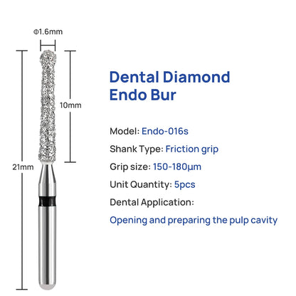 Fraises endodontiques diamantées d'ouverture et de travail de la chambre pulpaire. Tarif de gros . 50 PCS/ boîte