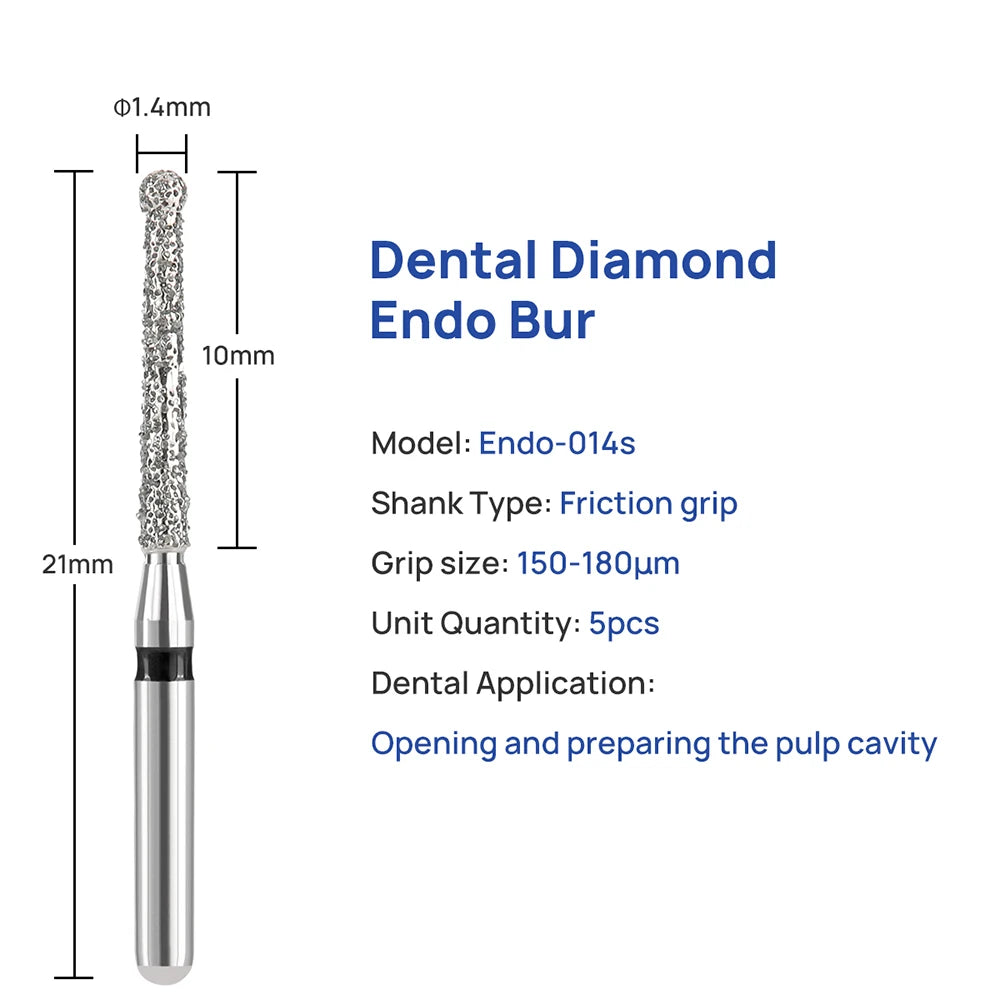 Fraises endodontiques diamantées d'ouverture et de travail de la chambre pulpaire. Tarif de gros . 50 PCS/ boîte