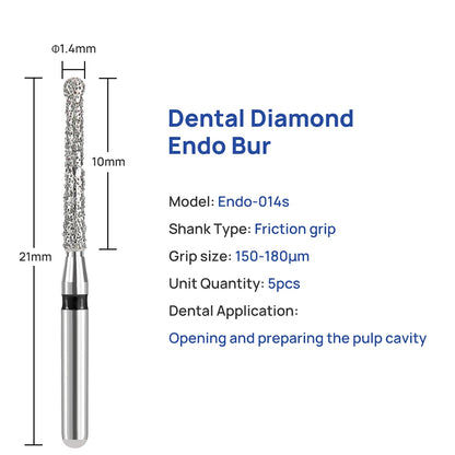Fraises endodontiques diamantées d'ouverture et de travail de la chambre pulpaire. Tarif de gros . 50 PCS/ boîte