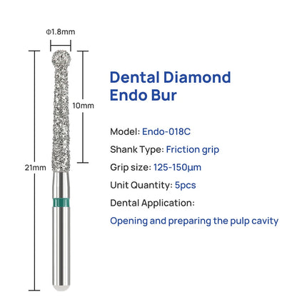 Fraises endodontiques diamantées d'ouverture et de travail de la chambre pulpaire. Tarif de gros . 50 PCS/ boîte