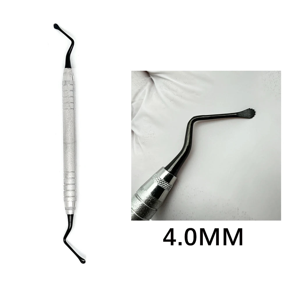 Curette chirurgical crantée double